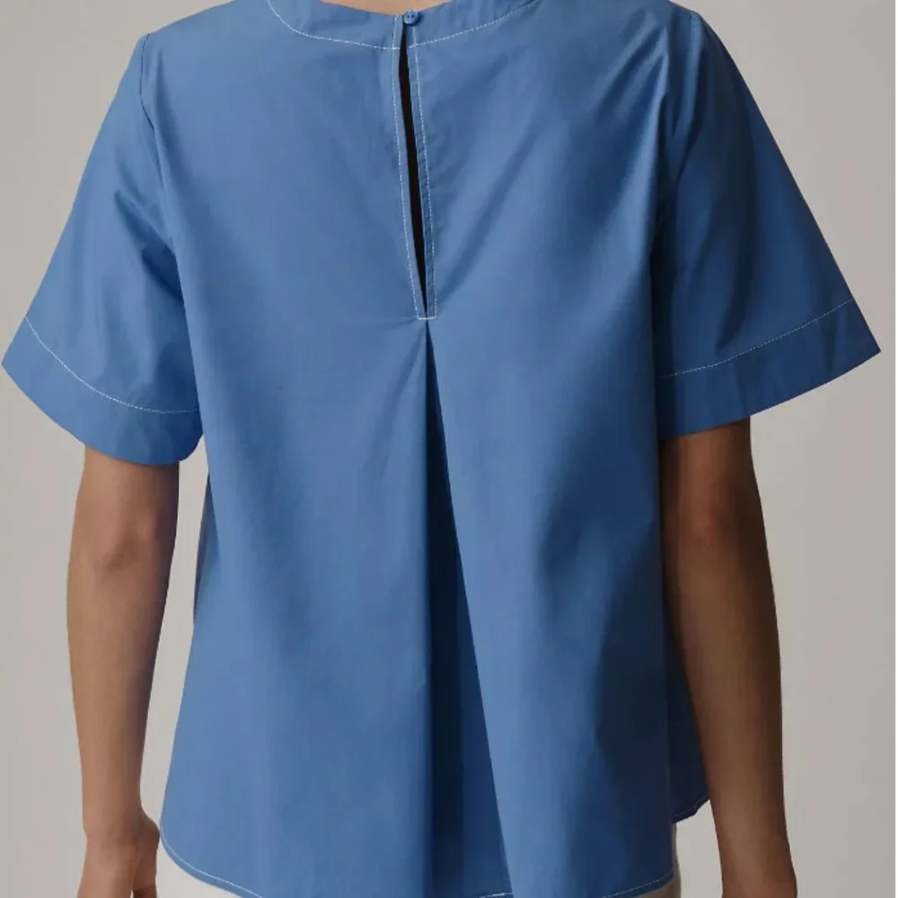 Anthropologie Emmy Short-Sleeve Swing Blouse by Maeve XL - Picture 2 of 3